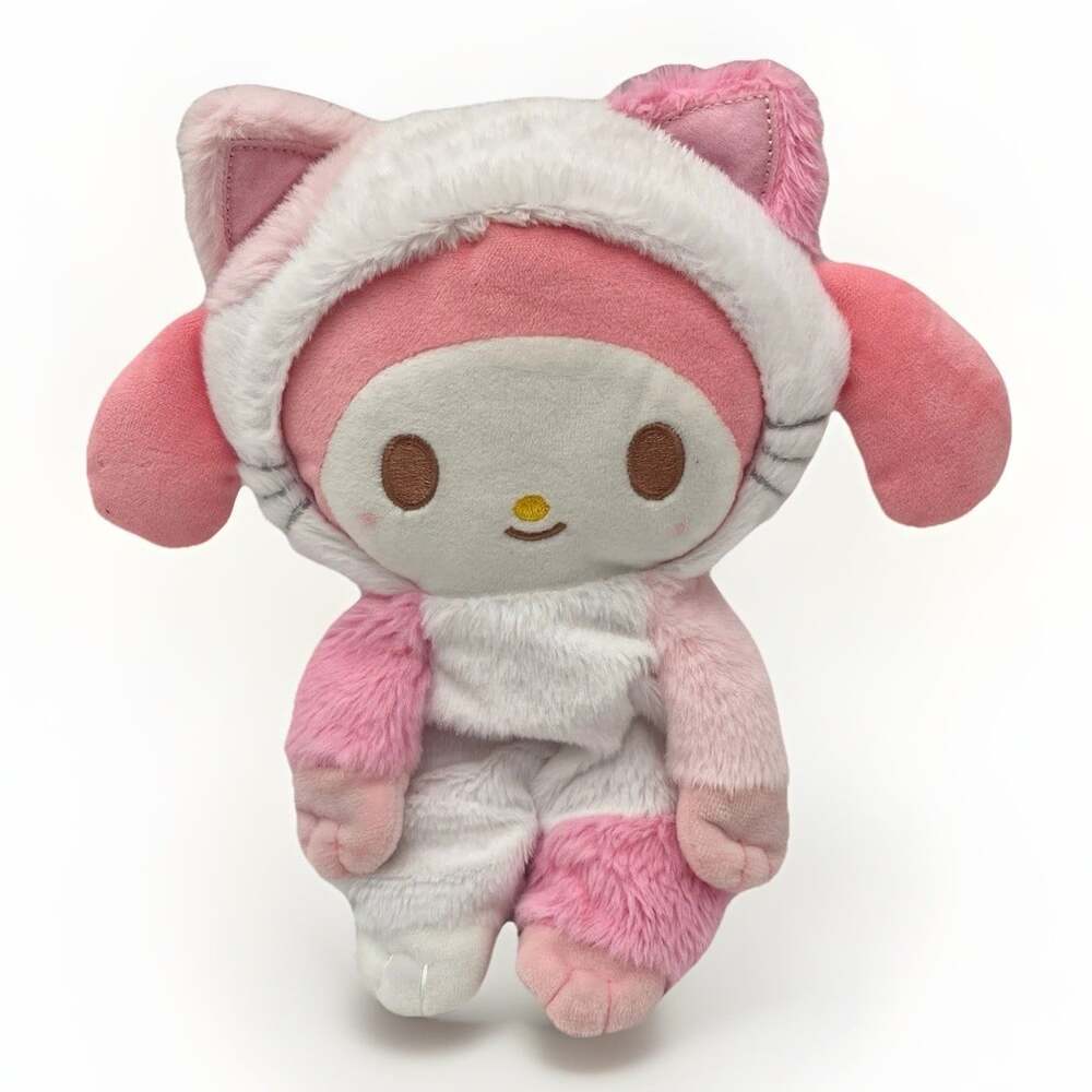 Sanrio My Melody Plush 8” Pink Cat Costume Kawaii Stuffed Animal